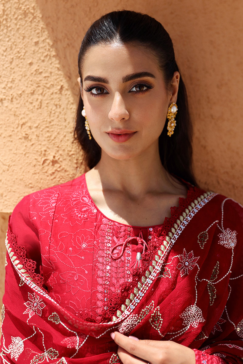 Cross Stitch | Eid Lawn 24 | VERMILLION SCARLET - House Of Anaya