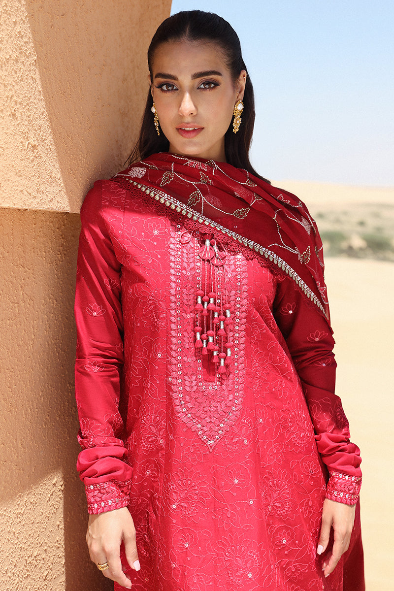 Cross Stitch | Eid Lawn 24 | VERMILLION SCARLET - House Of Anaya