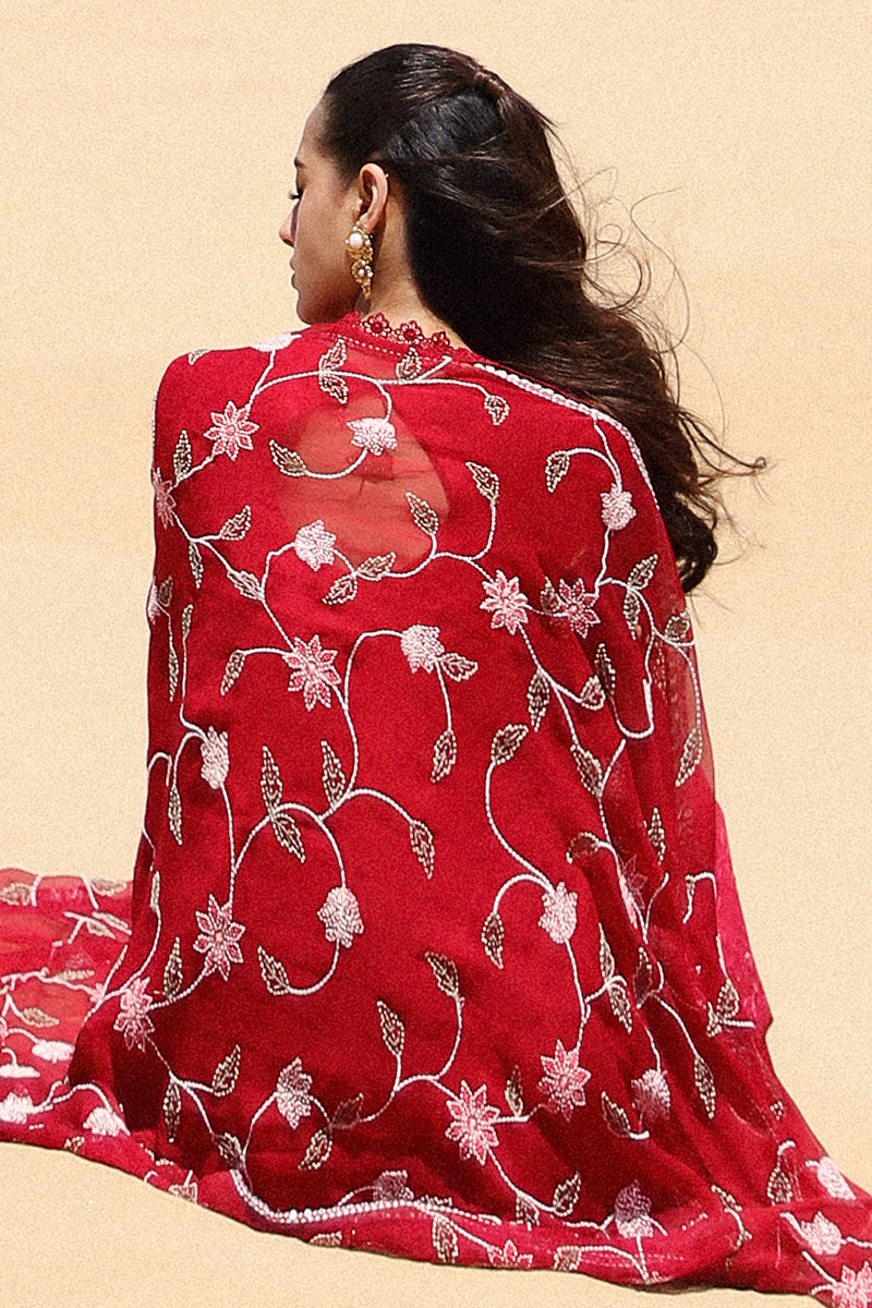 Cross Stitch | Eid Lawn 24 | VERMILLION SCARLET - House Of Anaya
