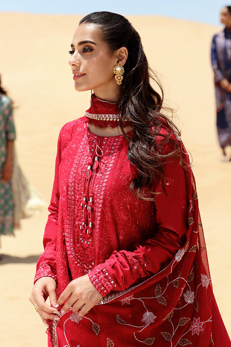 Cross Stitch | Eid Lawn 24 | VERMILLION SCARLET - House Of Anaya