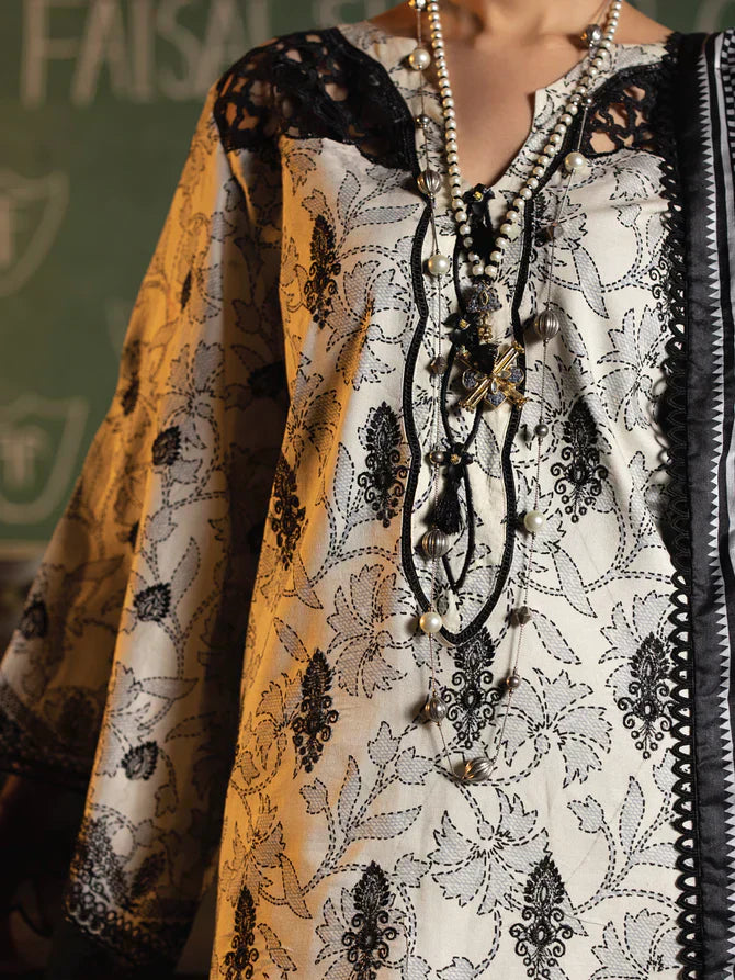 Faiza Faisal | Maya Luxury Lawn | Deniz - House Of Anaya