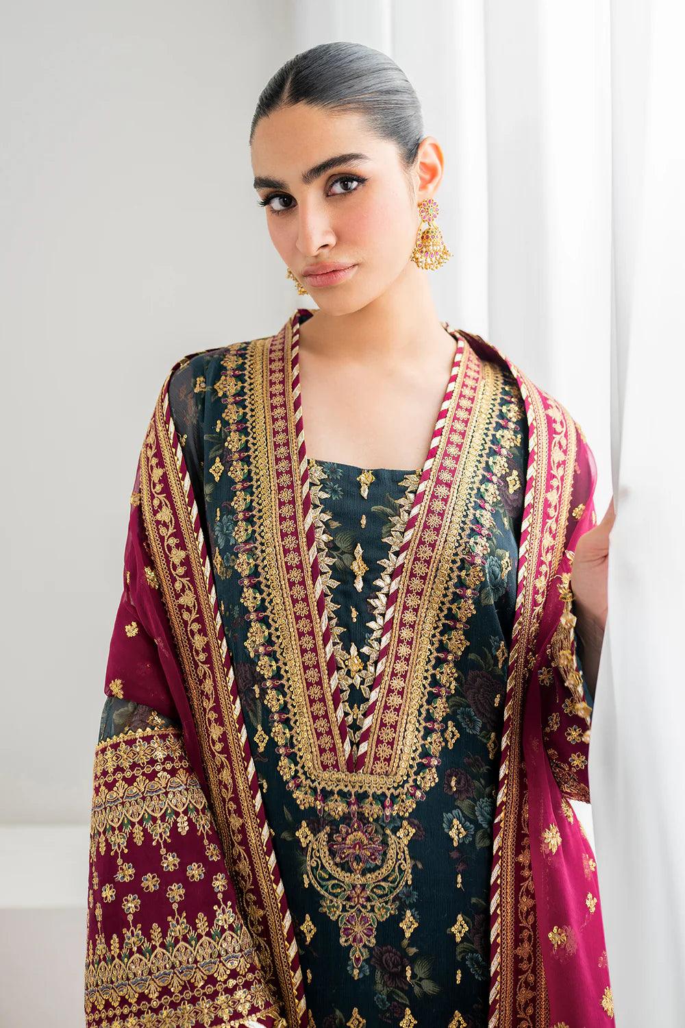 Baroque | Stitched New | EMBROIDERED CHIFFON UF-689 - House Of Anaya