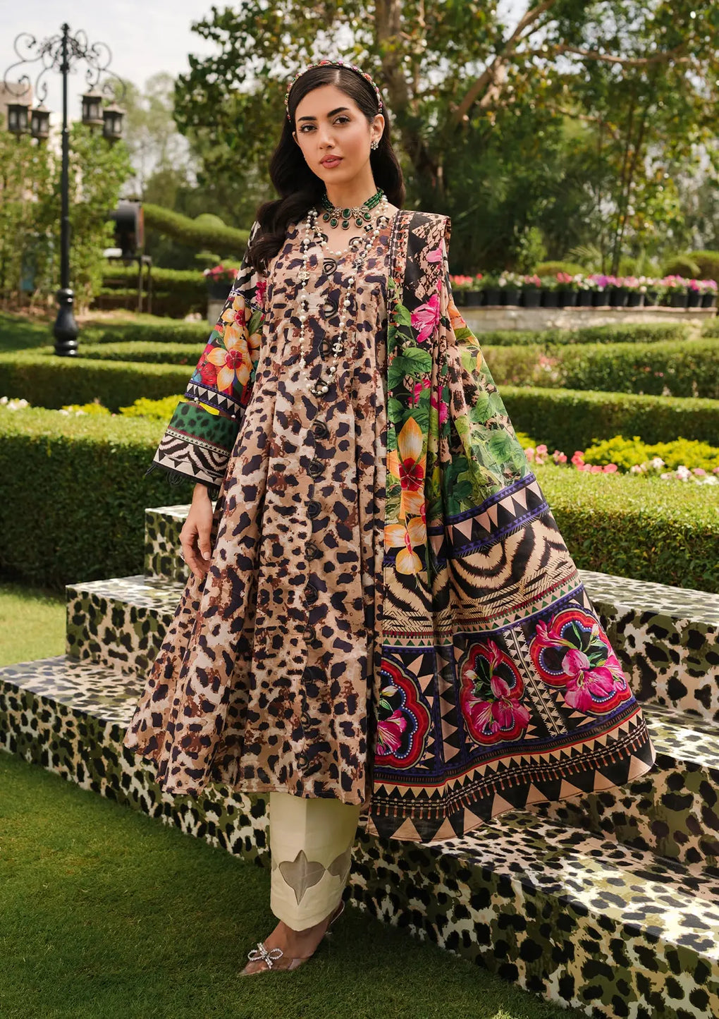 Elaf Premium | Printed Collection 24 | EEP-06A - Menagerie - House Of Anaya
