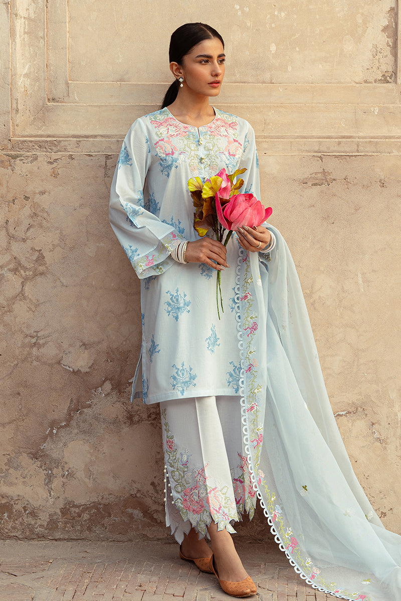 Cross Stitch | Premium Lawn 24 | DAWN MIST - House Of Anaya