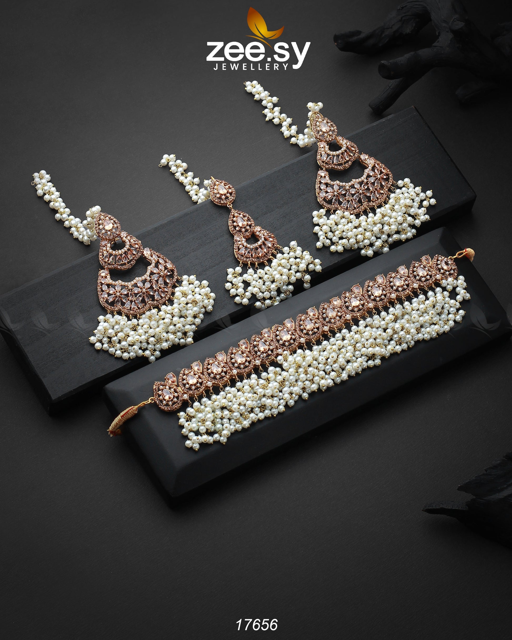 Amaira Chokar Necklace Set - House Of Zarish