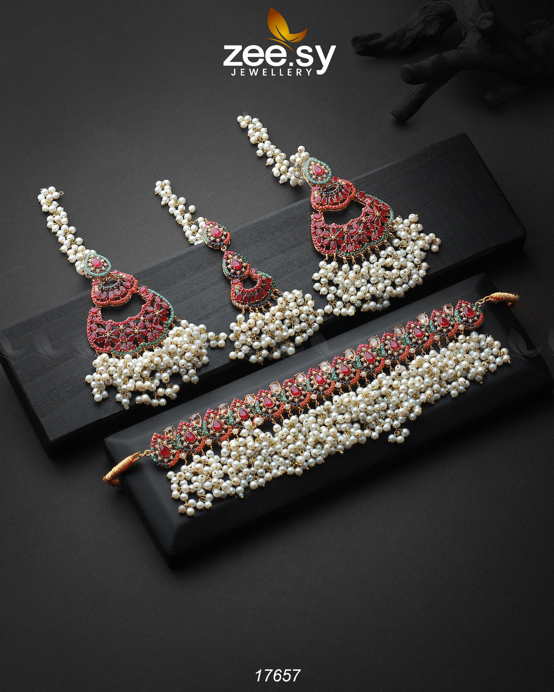 Amaira Chokar Necklace Set - House Of Zarish