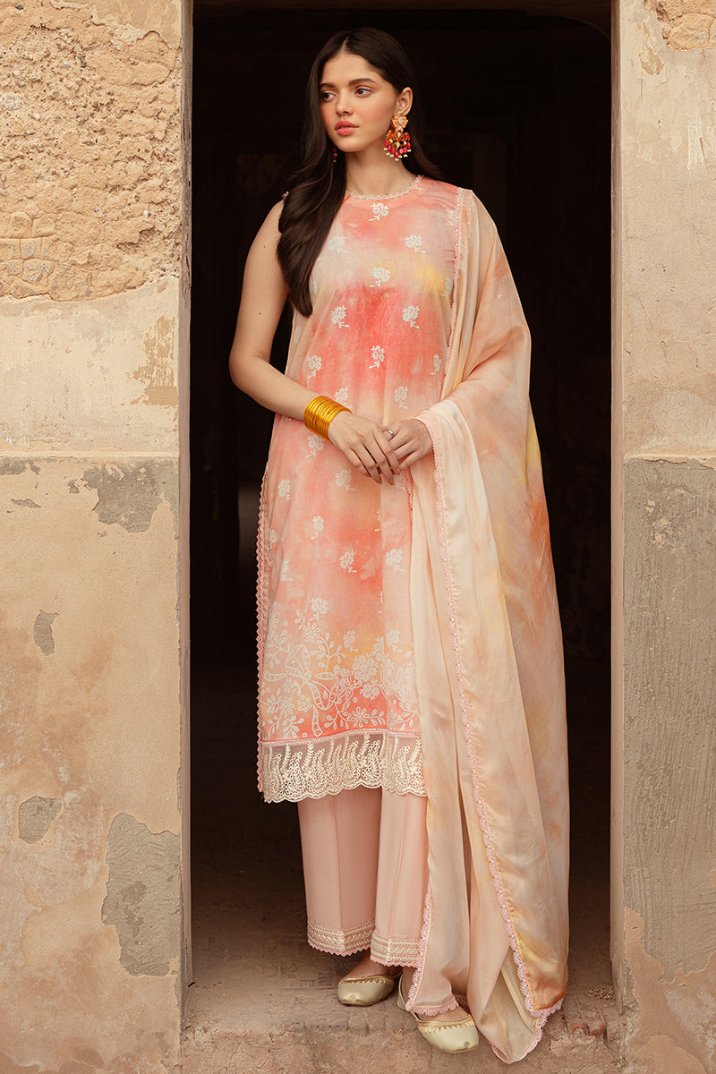Cross Stitch | Premium Lawn 24 | PEACH BLUSH - House Of Anaya