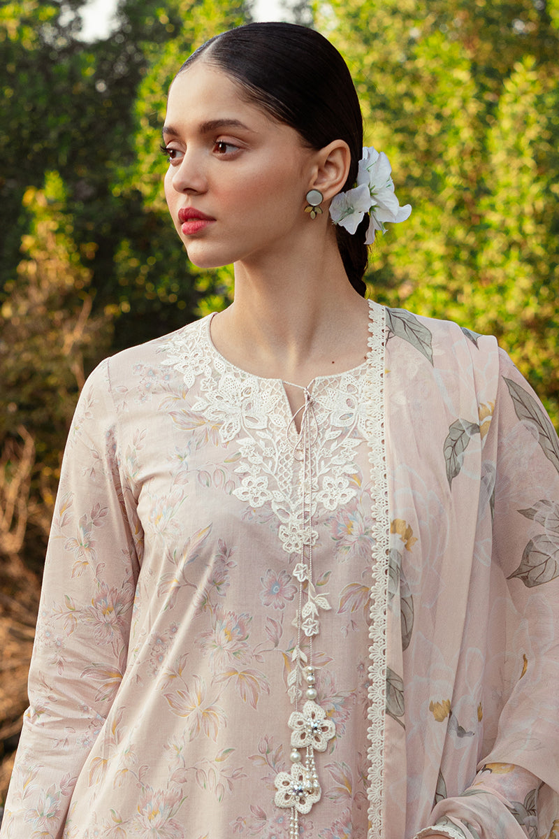 Cross Stitch | Premium Lawn 24 | SILVER PEONY - House Of Anaya