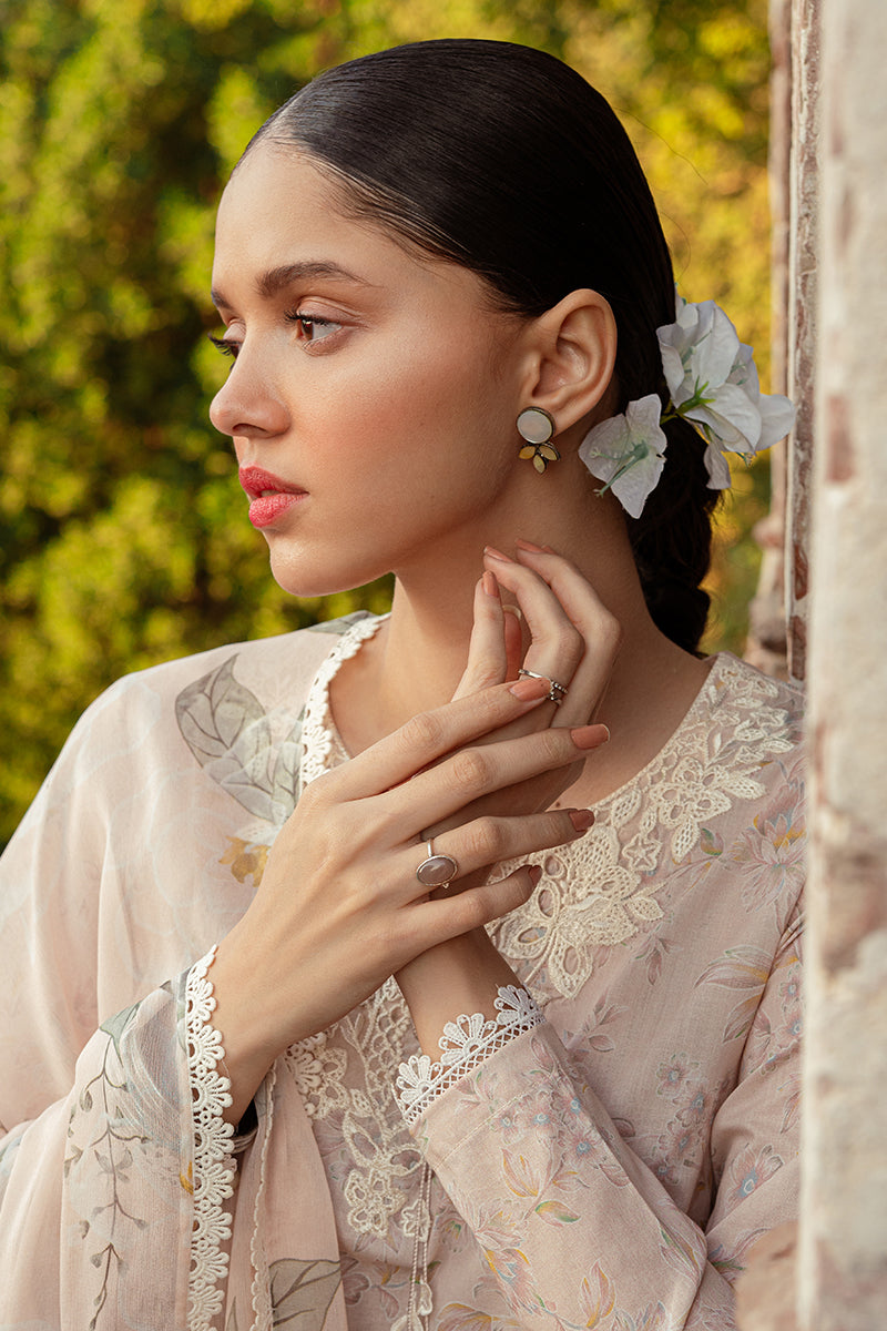 Cross Stitch | Premium Lawn 24 | SILVER PEONY - House Of Anaya