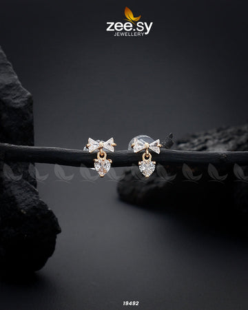 Crystal Bow Stud Earrings - House Of Zarish