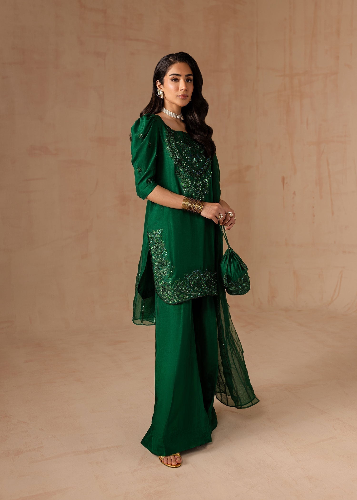 Maria Osama Khan | Noir Bliss Luxury Formals | Emerald Green