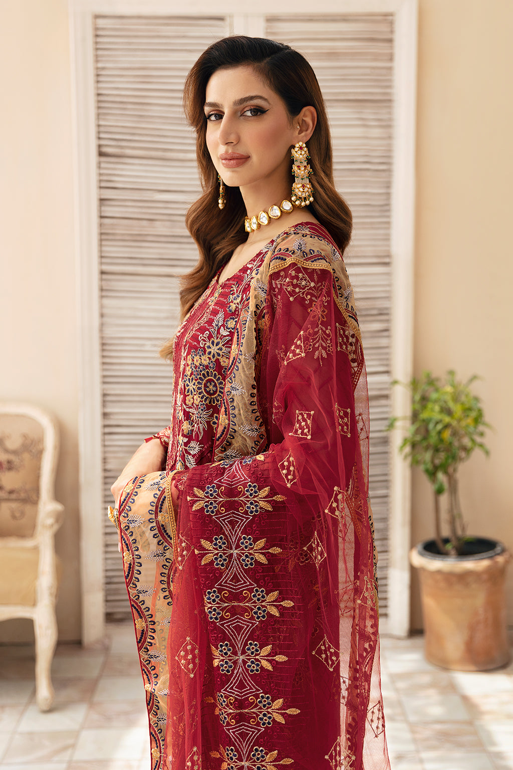 Ramsha | Chevron Chiffon Collection | A-907 - House Of Anaya