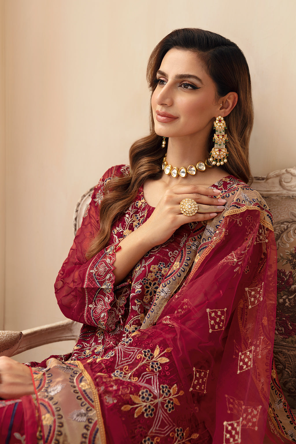 Ramsha | Chevron Chiffon Collection | A-907 - House Of Anaya