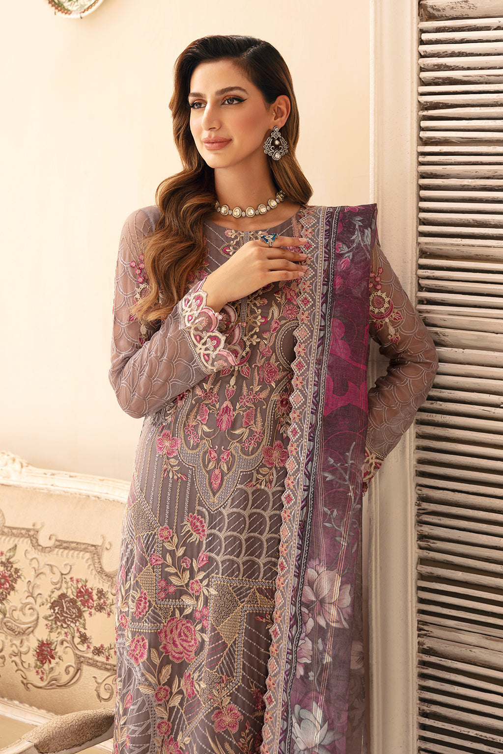 Ramsha | Chevron Chiffon Collection | A-908 - House Of Anaya
