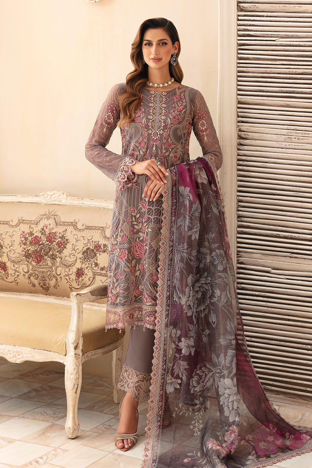 Ramsha | Chevron Chiffon Collection | A-908 - House Of Anaya