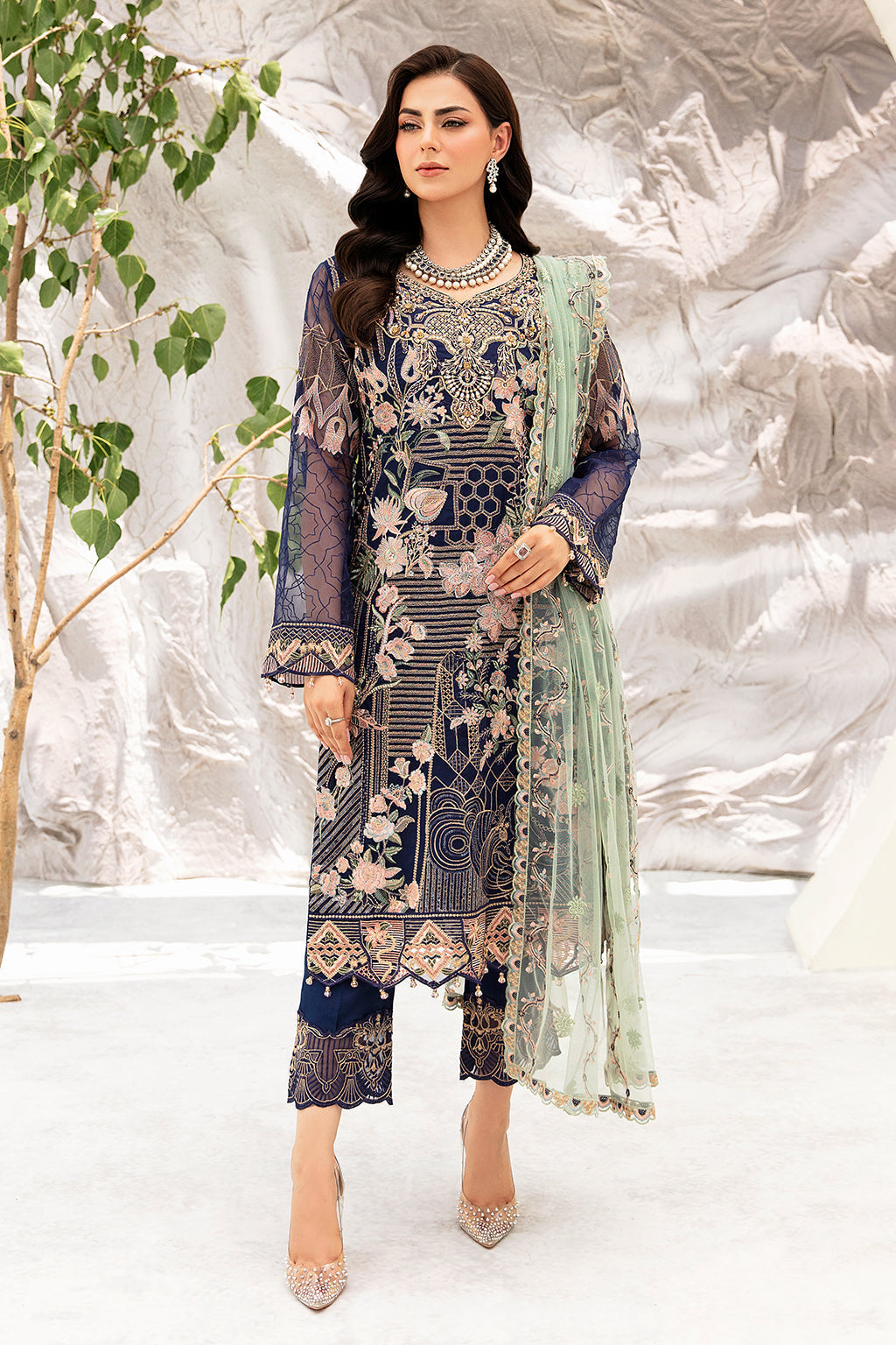 Ramsha | Minhal Organza Collection | M-902 - House Of Anaya