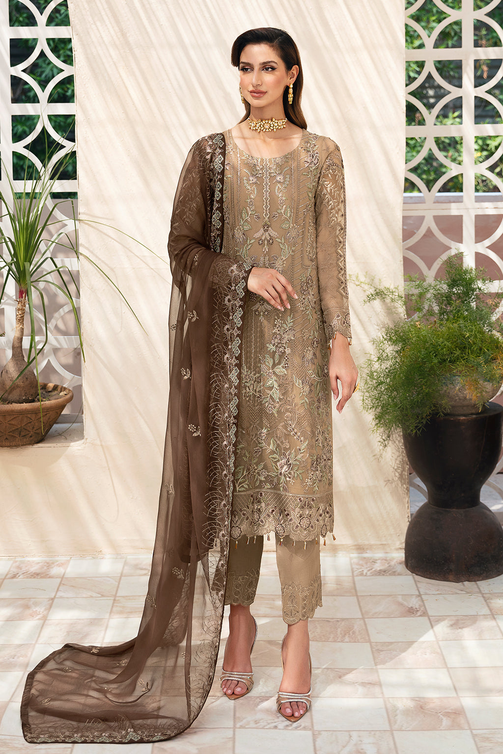 Ramsha | Chevron Chiffon Collection |A-904 - House Of Anaya
