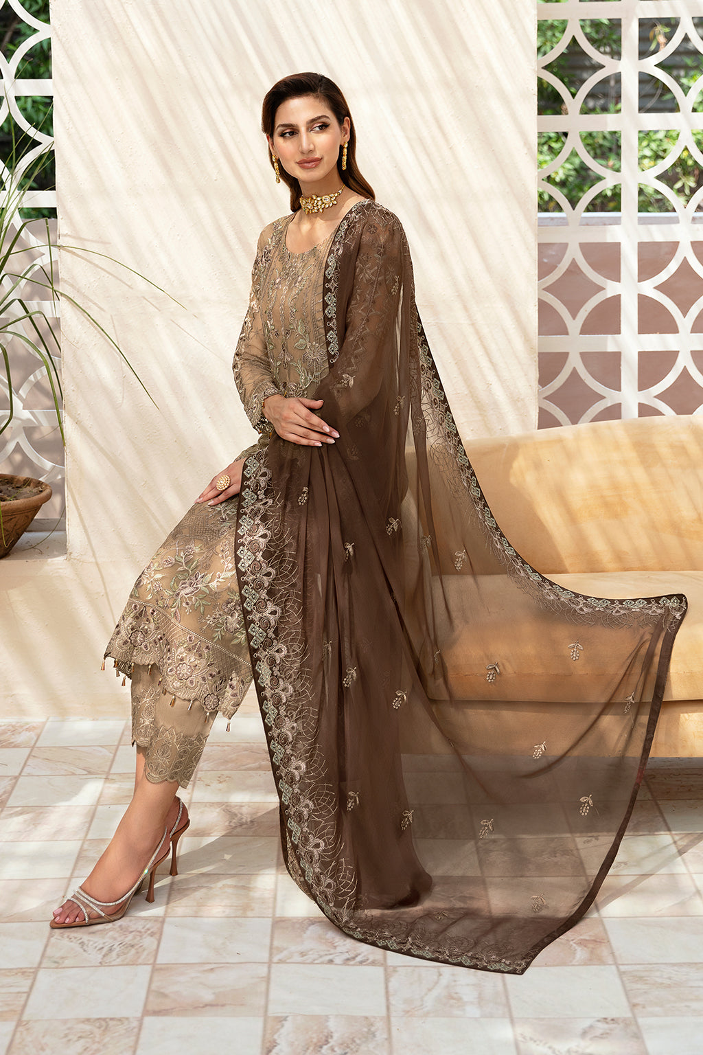 Ramsha | Chevron Chiffon Collection |A-904 - House Of Anaya