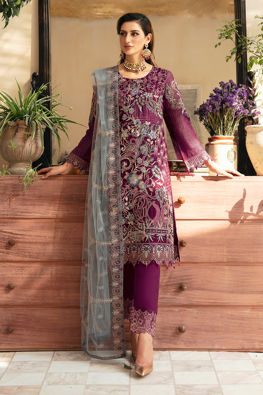 Ramsha | Chevron Chiffon Collection | A-911 - House Of Anaya