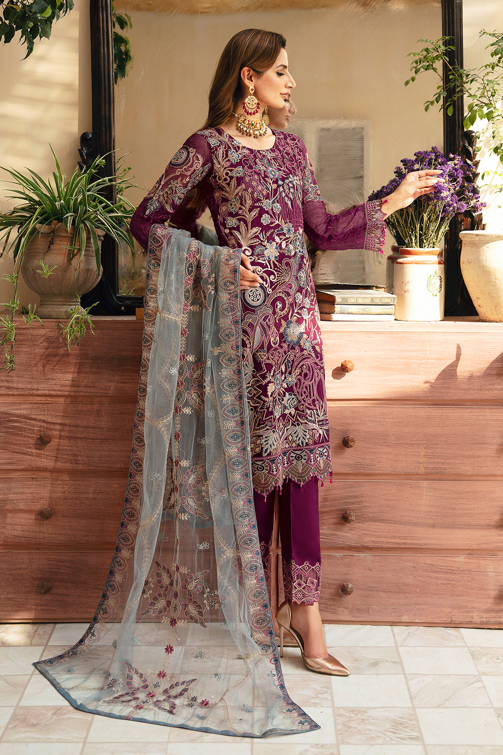 Ramsha | Chevron Chiffon Collection | A-911 - House Of Anaya