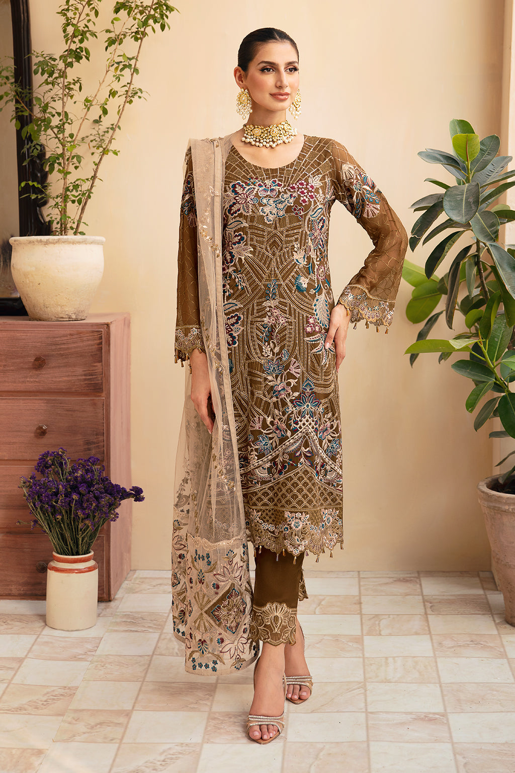 Ramsha | Chevron Chiffon Collection | A-910 - House Of Anaya