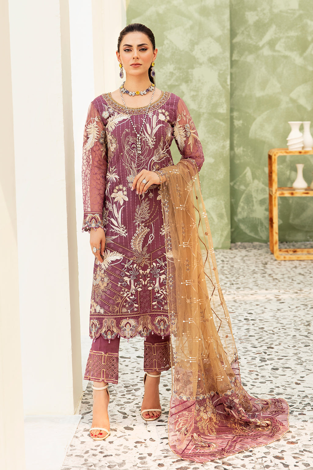 Ramsha | Minhal Organza Collection | M-910 - House Of Anaya