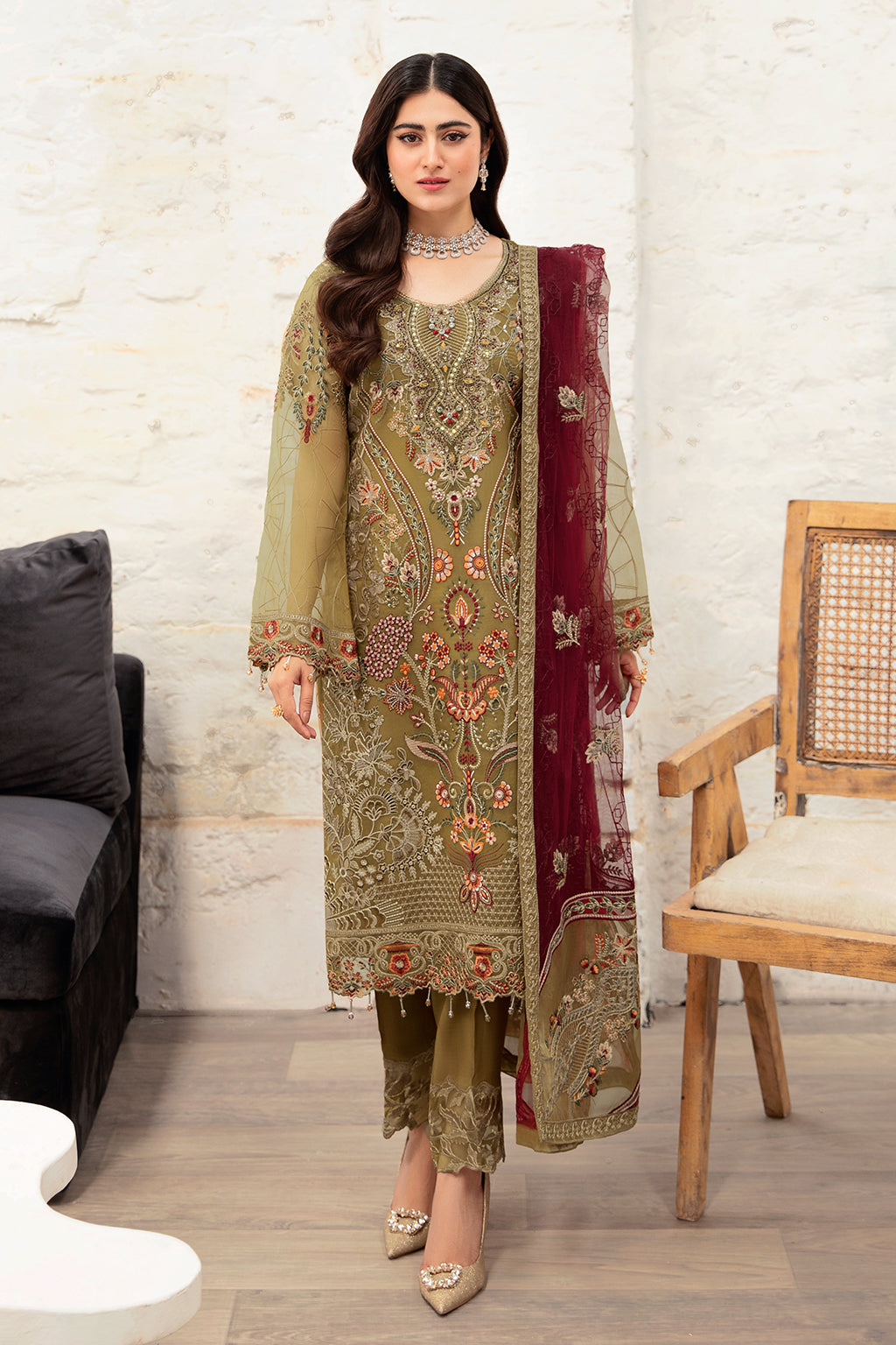 Ramsha | Minhal Organza Collection | M-1010 - House Of Anaya