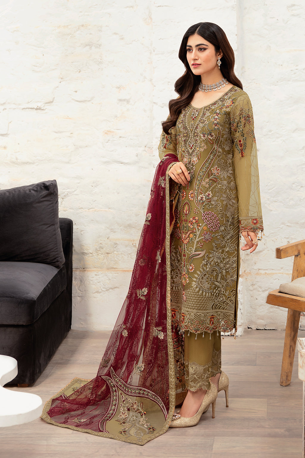Ramsha | Minhal Organza Collection | M-1010 - House Of Anaya