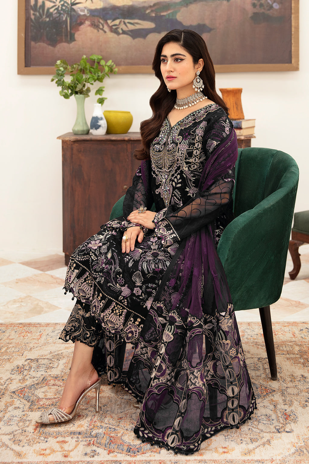 Ramsha | Minhal Organza Collection | M-1006 - House Of Anaya
