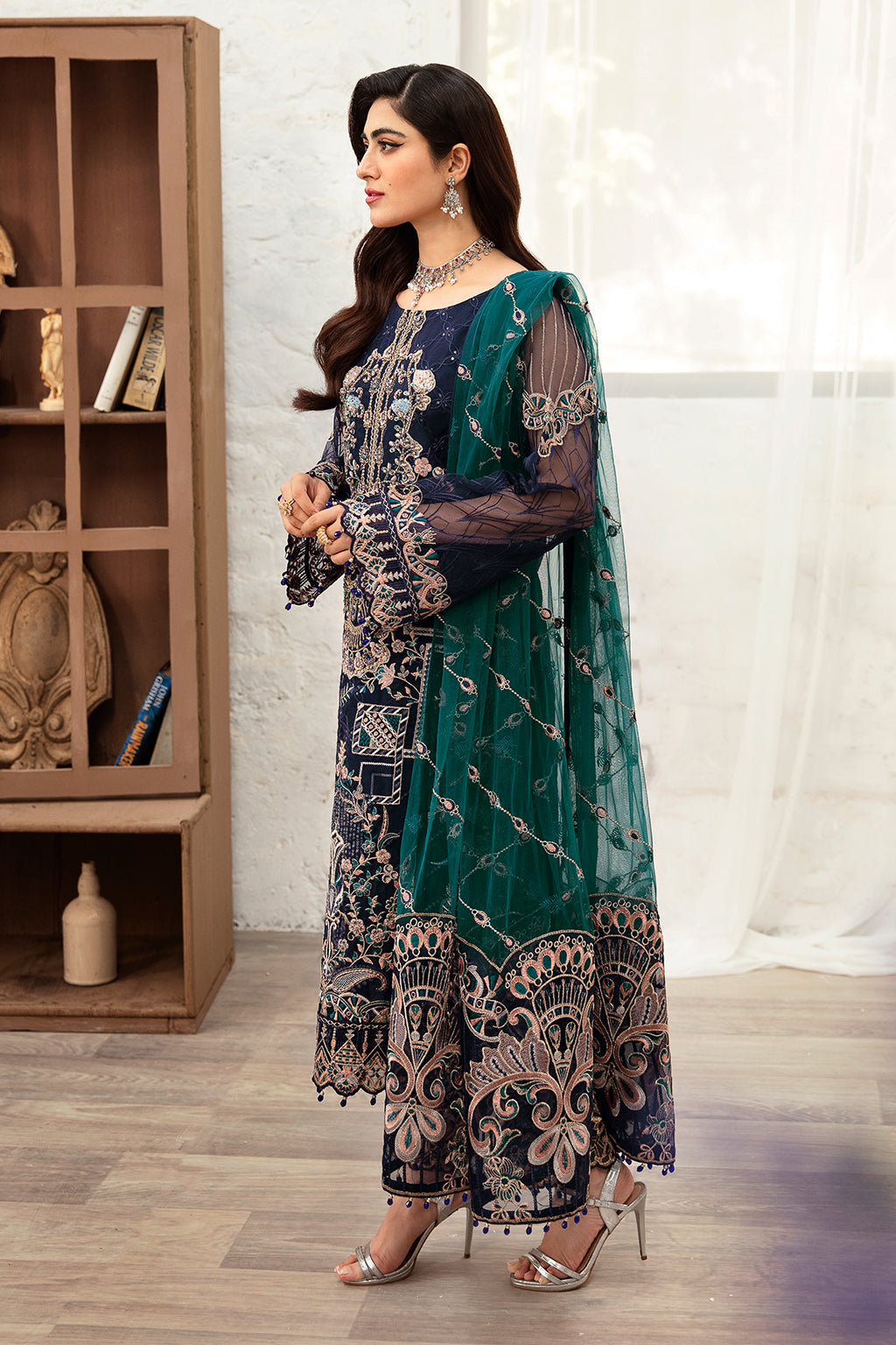 Ramsha | Minhal Organza Collection | M-1009 - House Of Anaya