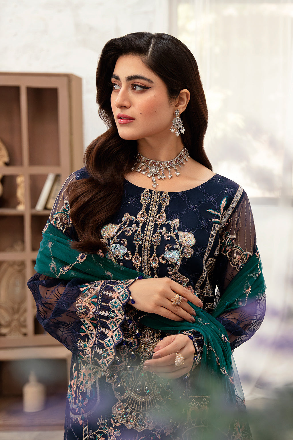Ramsha | Minhal Organza Collection | M-1009 - House Of Anaya