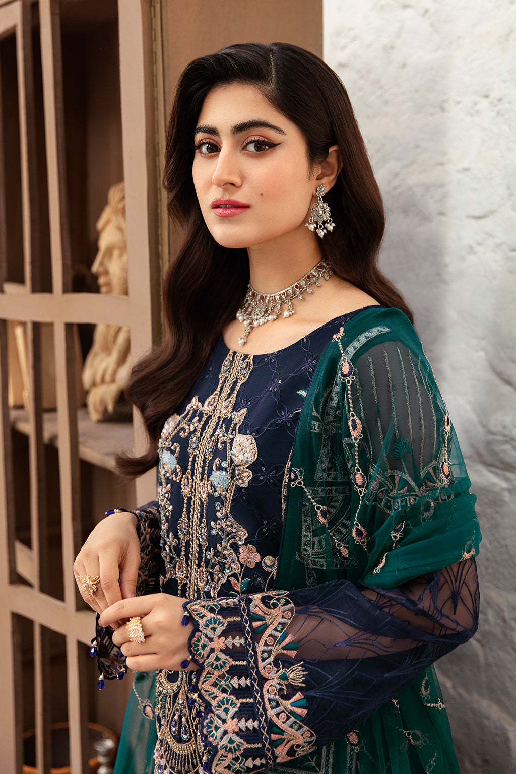 Ramsha | Minhal Organza Collection | M-1009 - House Of Anaya