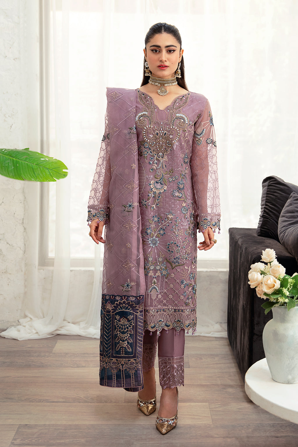 Ramsha | Minhal Organza Collection | M-1005 - House Of Anaya