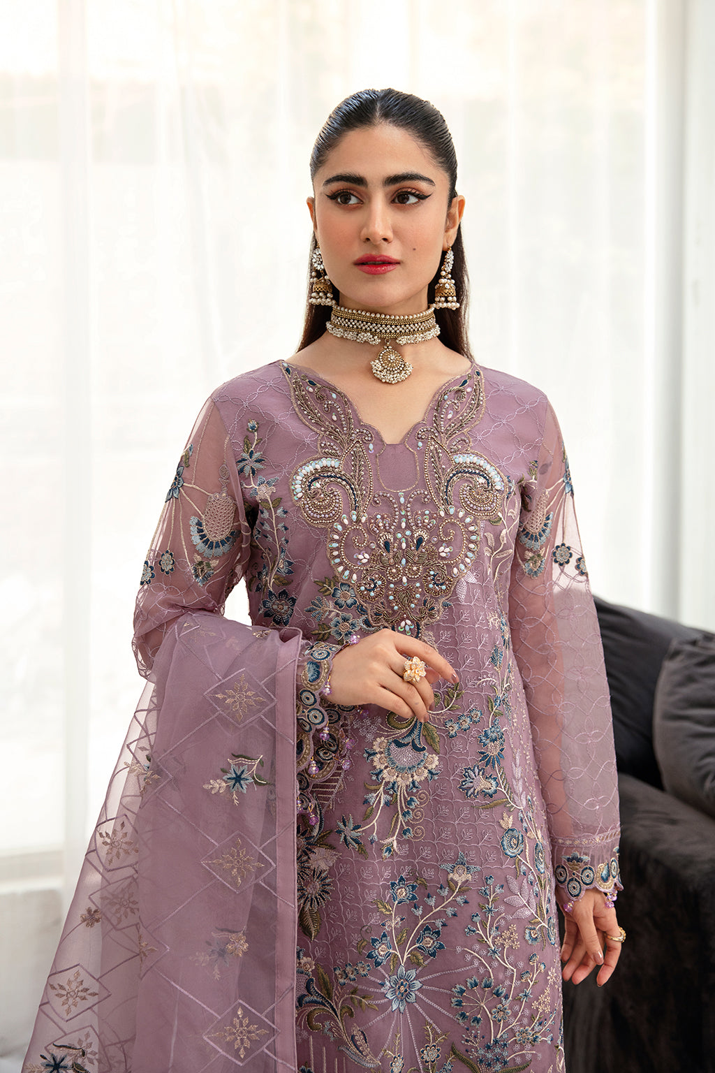 Ramsha | Minhal Organza Collection | M-1005 - House Of Anaya