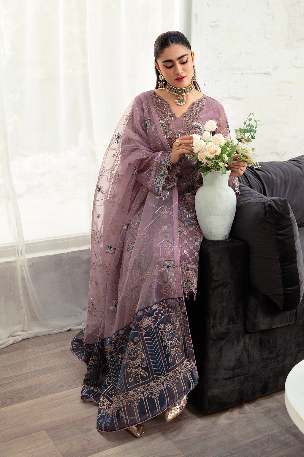 Ramsha | Minhal Organza Collection | M-1005 - House Of Anaya