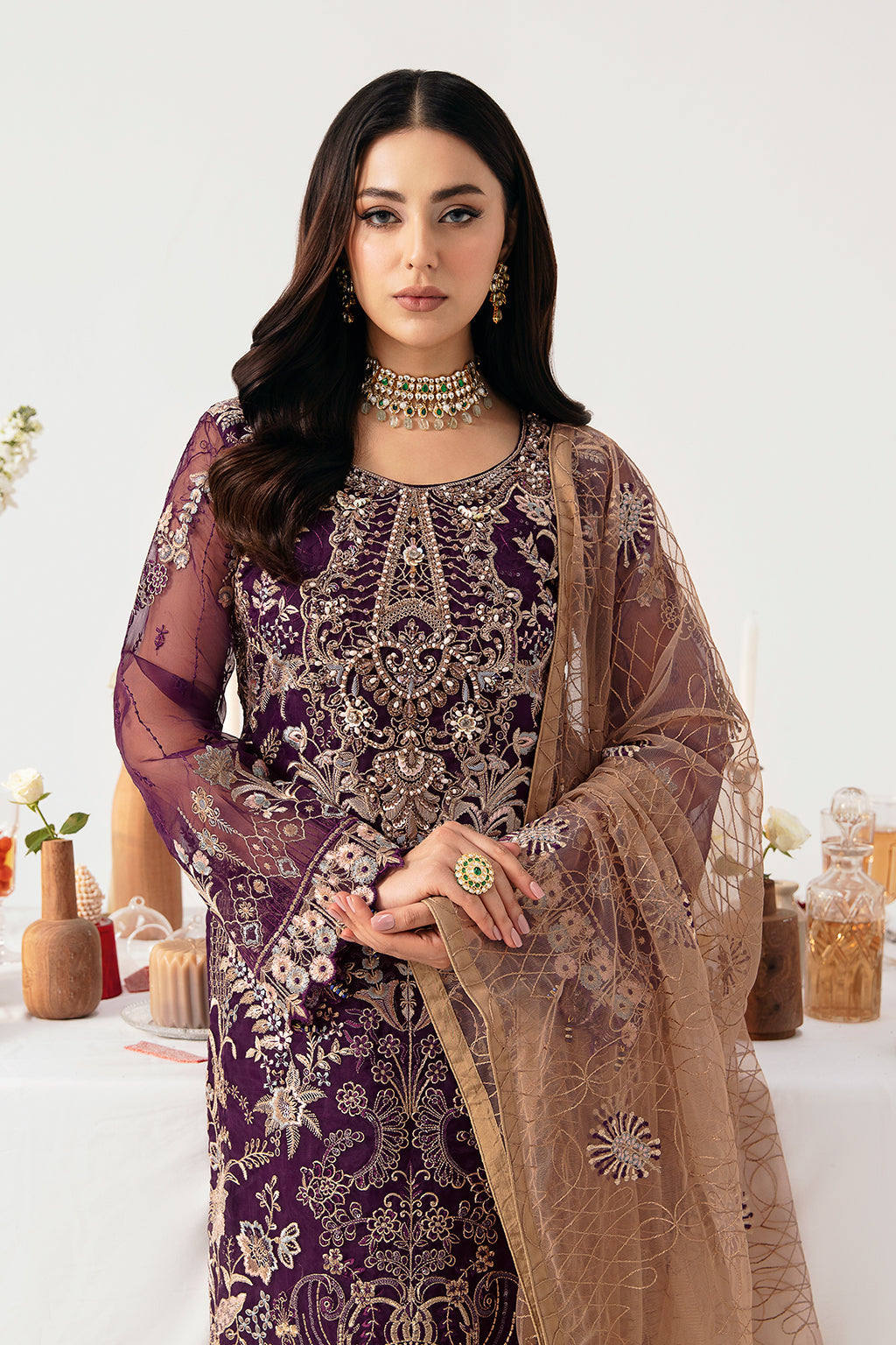 Ramsha | Minhal Organza Collection | M-1109 - House Of Anaya