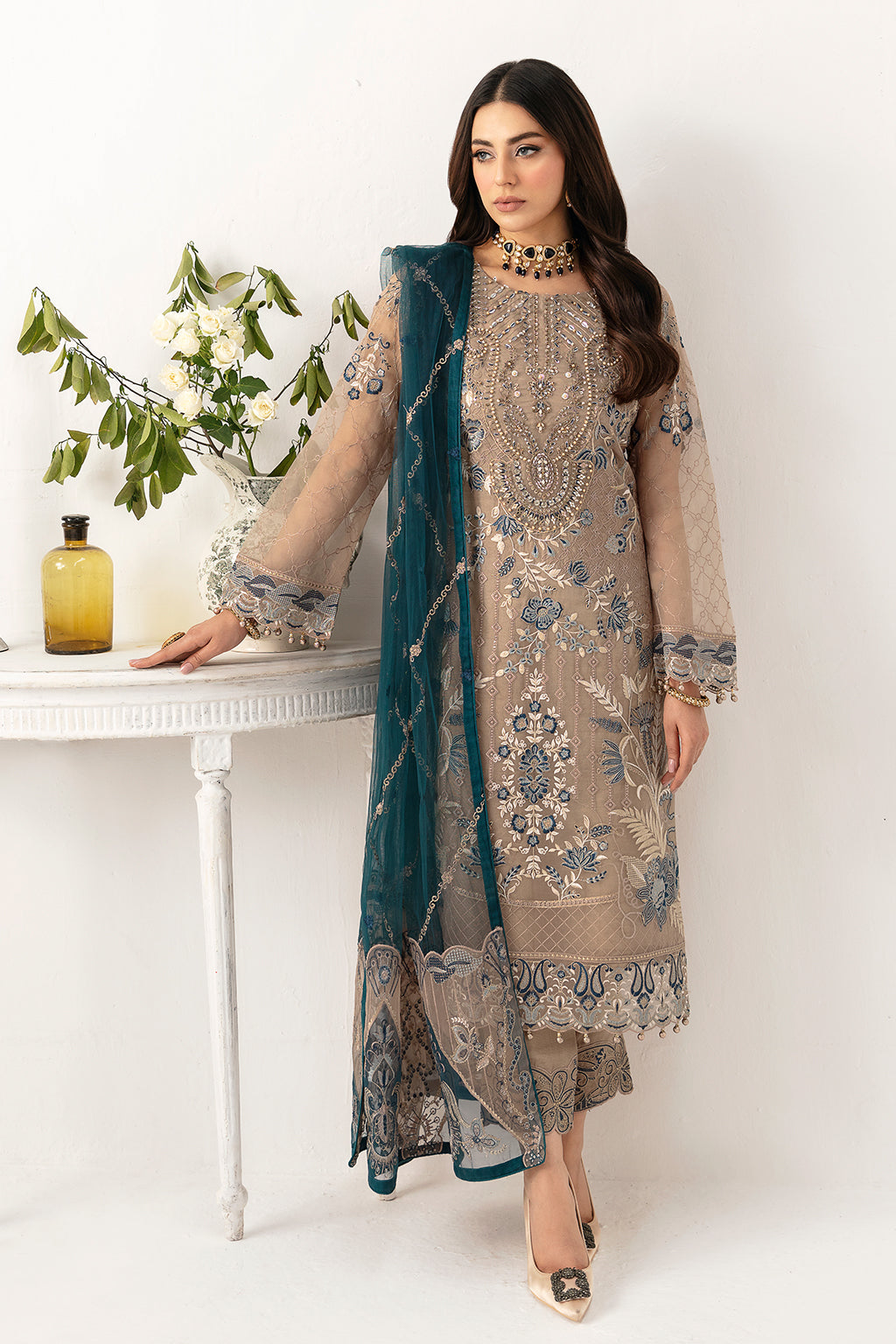 Ramsha | Minhal Organza Collection | M-1106 - House Of Anaya