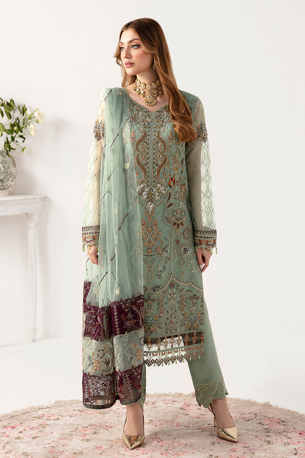 Ramsha | Minhal Organza Collection | M-1108 - House Of Anaya