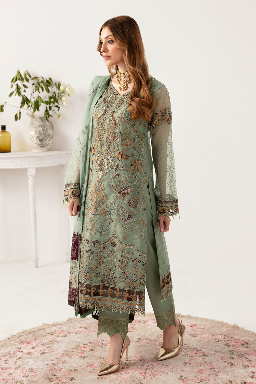 Ramsha | Minhal Organza Collection | M-1108 - House Of Anaya