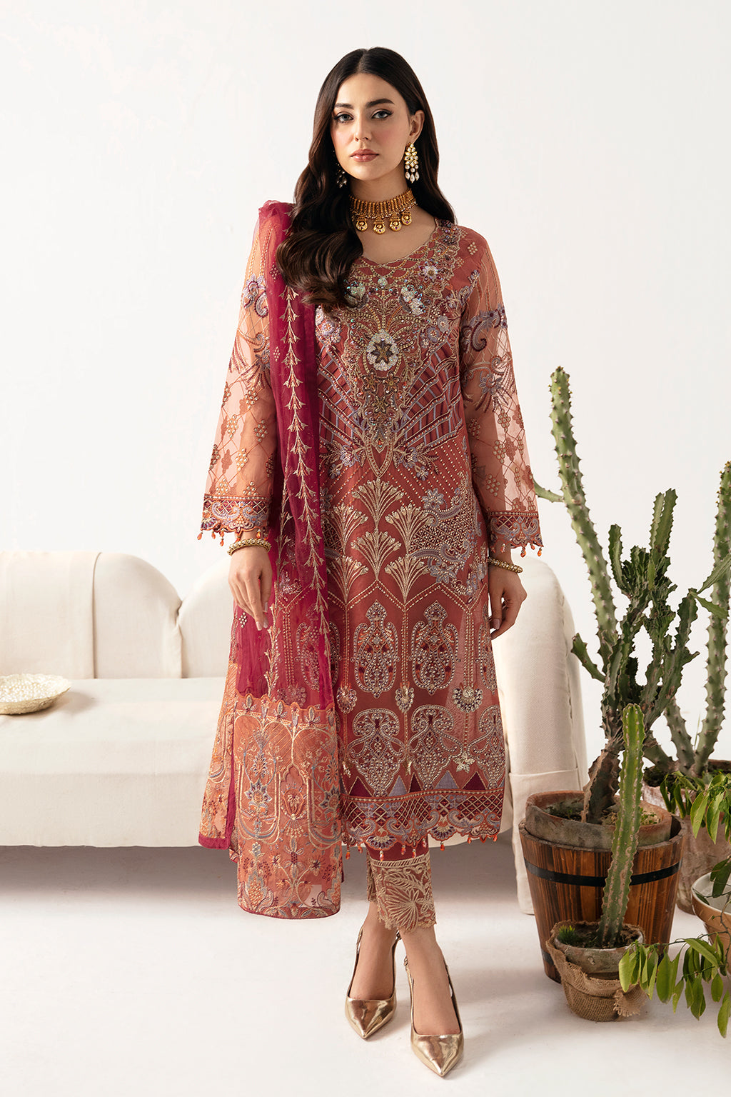 Ramsha | Minhal Organza Collection | M-1103 - House Of Anaya