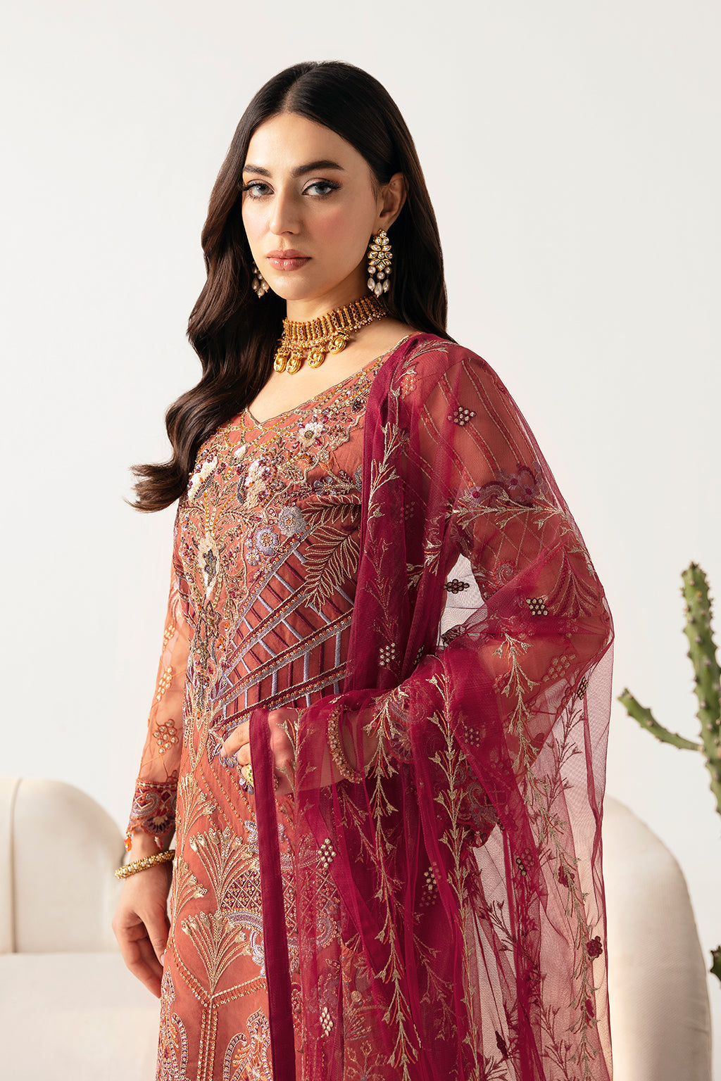 Ramsha | Minhal Organza Collection | M-1103 - House Of Anaya