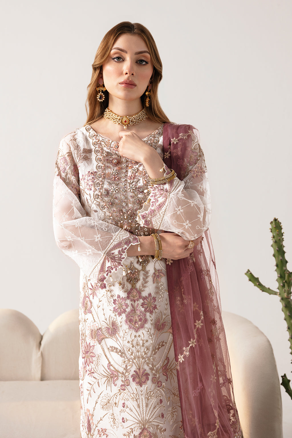 Ramsha | Minhal Organza Collection | M-1102 - House Of Anaya