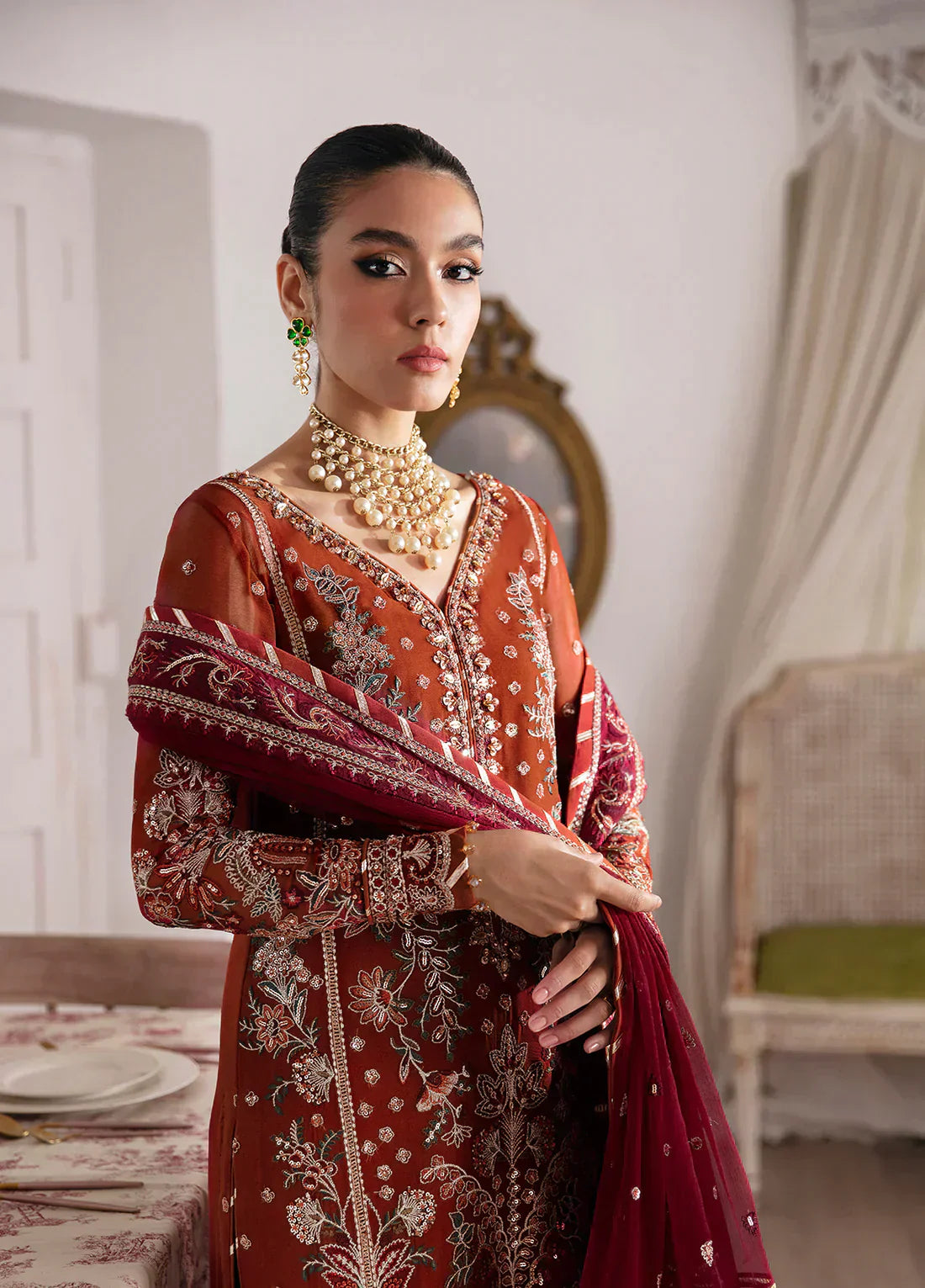 Gulaal | Embroidered Chiffon 23 | LAIRA - House Of Anaya