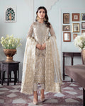 Gulaal | Wedding Formals | Mehr Embroidered Net 3-Piece Suit WS-19 - House Of Anaya