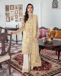 Gulaal | Wedding Formals | MAHJABEEN EMBROIDERED NET 3-PIECE SUIT WS-17 - House Of Anaya