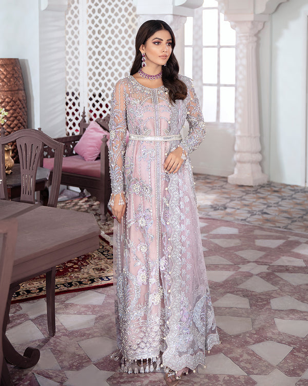 Gulaal | Wedding Formals | NAAZ EMBROIDERED NET 3-PIECE SUIT WS-09 - House Of Anaya