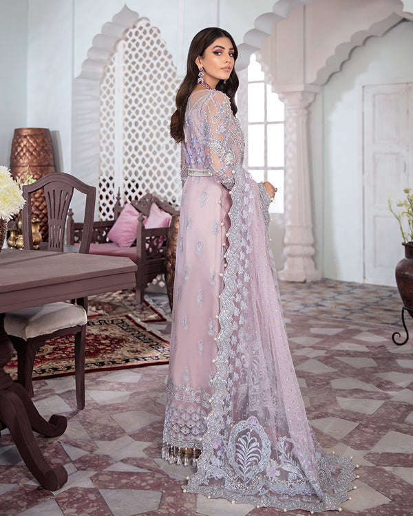 Gulaal | Wedding Formals | NAAZ EMBROIDERED NET 3-PIECE SUIT WS-09 - House Of Anaya