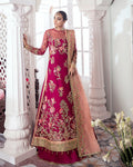 Gulaal | Wedding Formals | CHAMELI EMBROIDERED NET 3-PIECE SUIT WS-10 - House Of Anaya