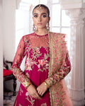 Gulaal | Wedding Formals | CHAMELI EMBROIDERED NET 3-PIECE SUIT WS-10 - House Of Anaya