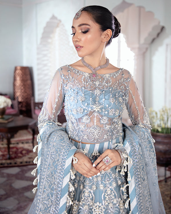 Gulaal | Wedding Formals | Mehnaaz Embroidered Net 3-Piece Suit WS-13 - House Of Anaya